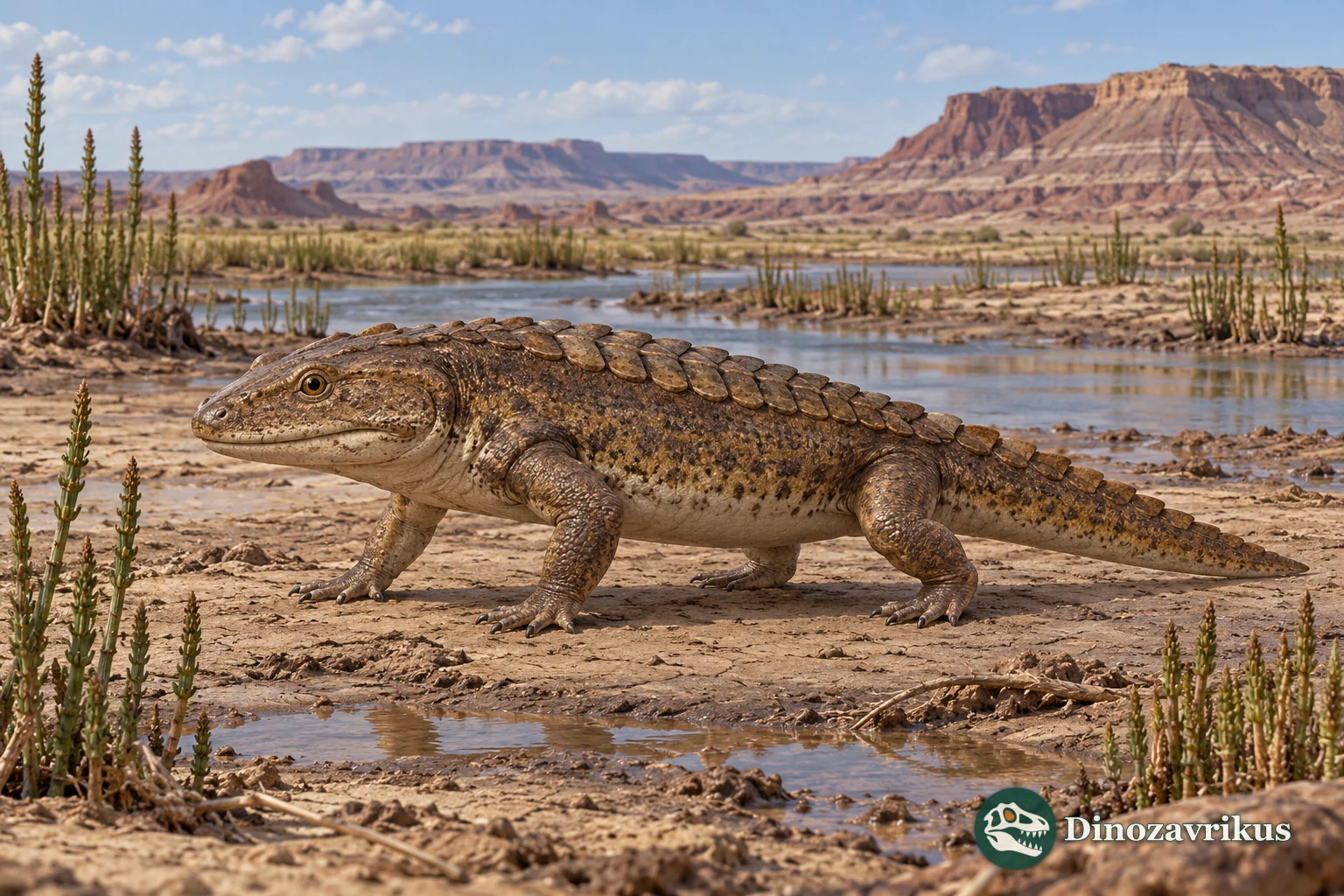 Interpretive reconstruction of a small Broiliellus on an Early Permian floodplain