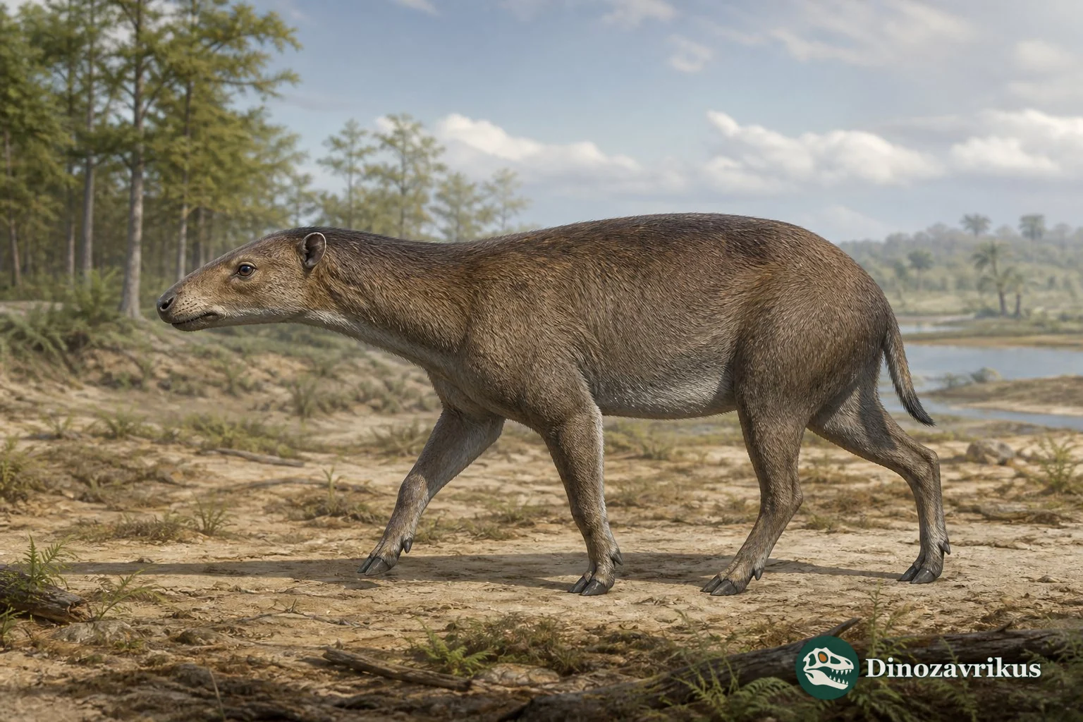 Reconstruction of Bunophorus browsing in an early Eocene Wyoming woodland