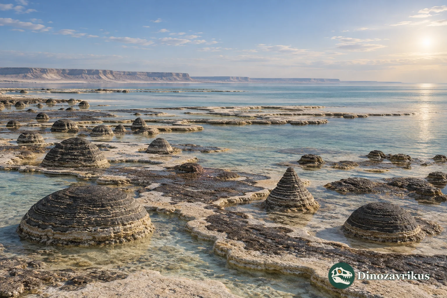 Shallow Calymmian sea with microbial structures above platform crust