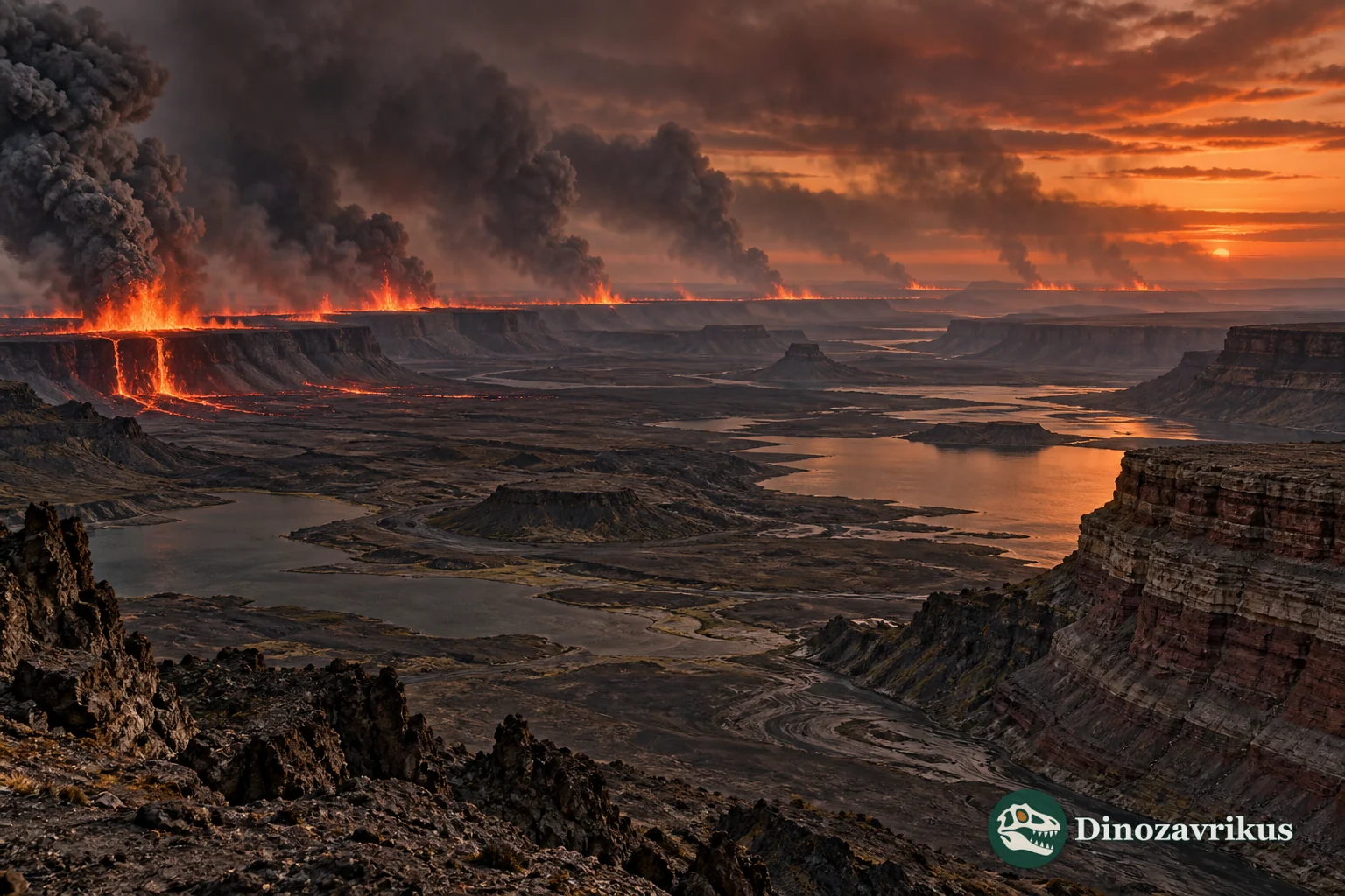 End-Triassic landscape affected by widespread volcanic eruptions and atmospheric haze
