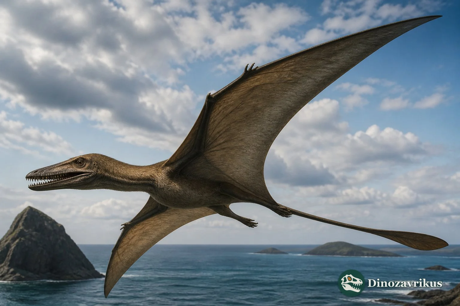 Campylognathoides flying over a Jurassic lake margin