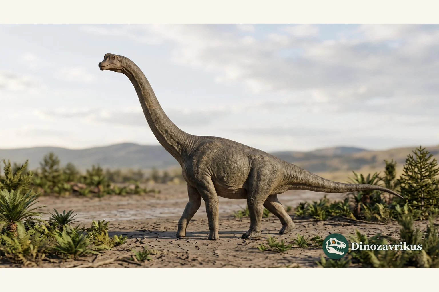 Illustrative reconstruction of Cedarosaurus in an Early Cretaceous landscape