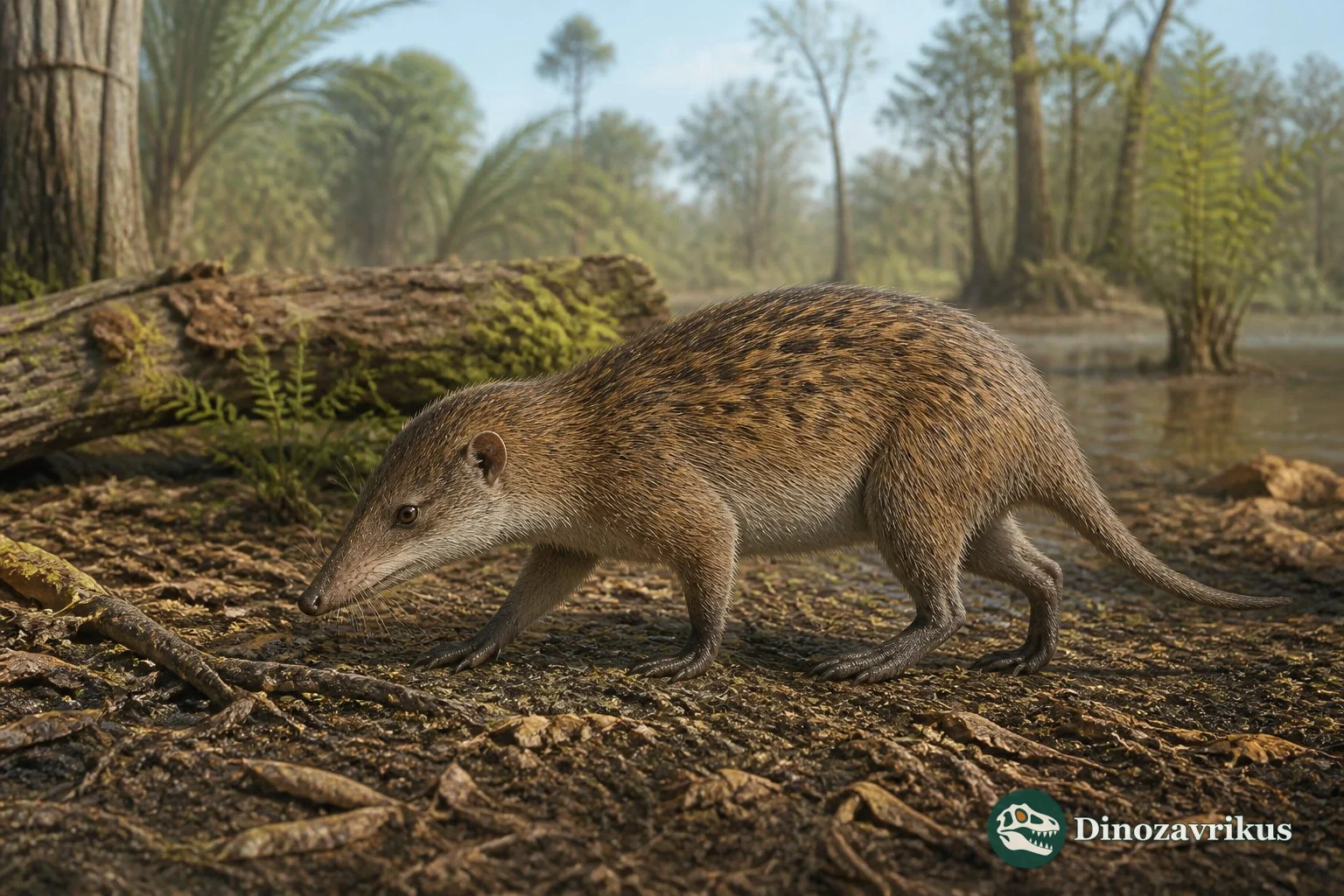 Reconstruction of the small early Cenozoic mammal Centetodon among leaf litter