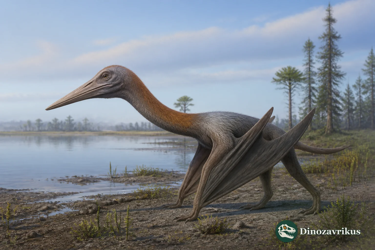 Chaoyangopterus soaring above an Early Cretaceous wetland
