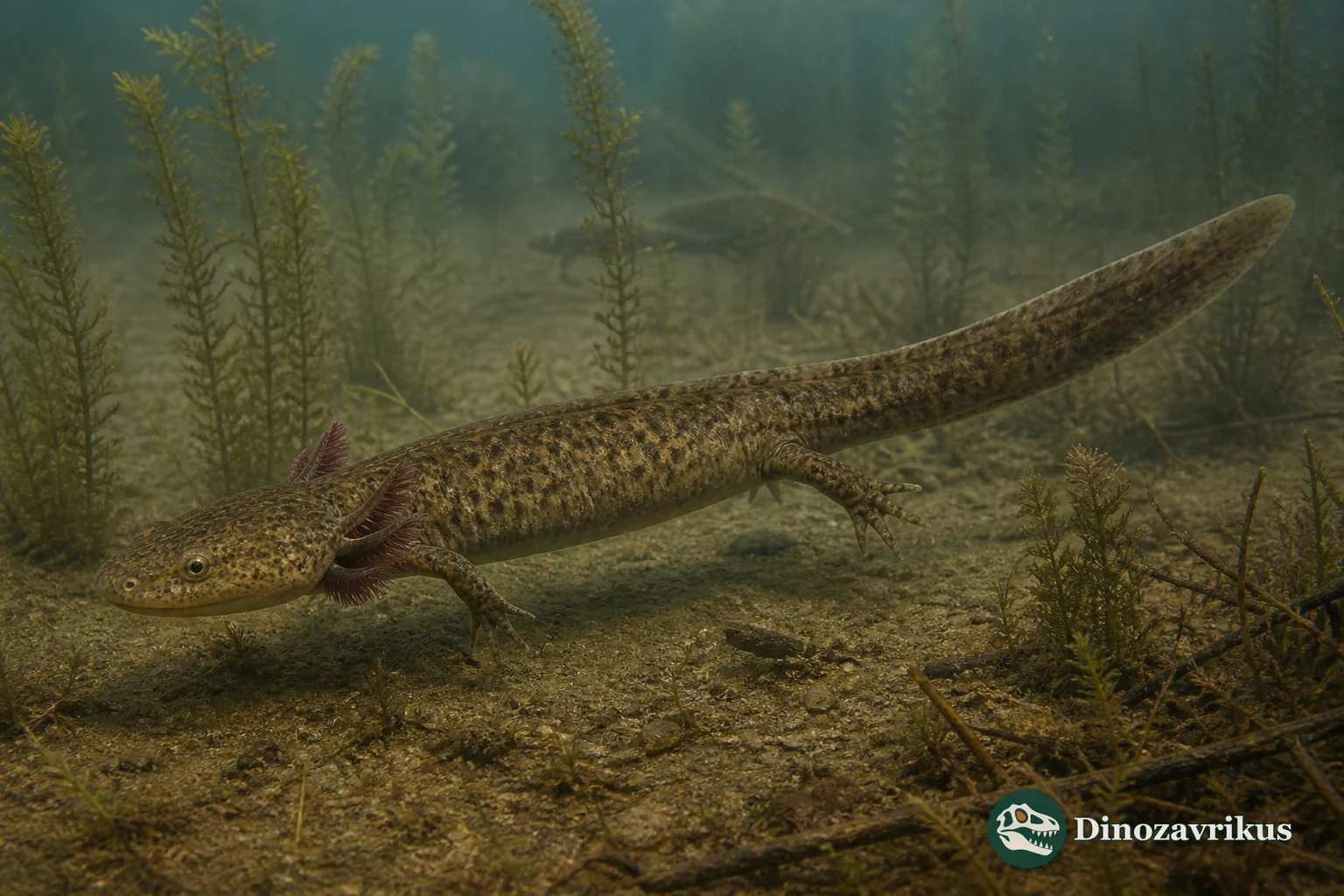 Chunerpeton tianyiense swimming with external gills in a Late Jurassic lake in northeastern China
