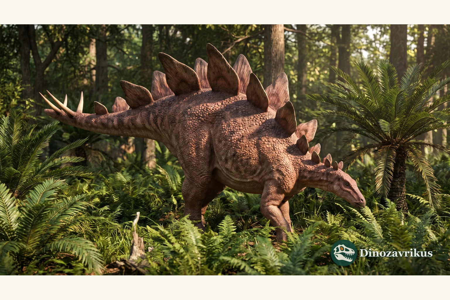 Illustrative reconstruction of Chungkingosaurus in a Late Jurassic Chinese woodland
