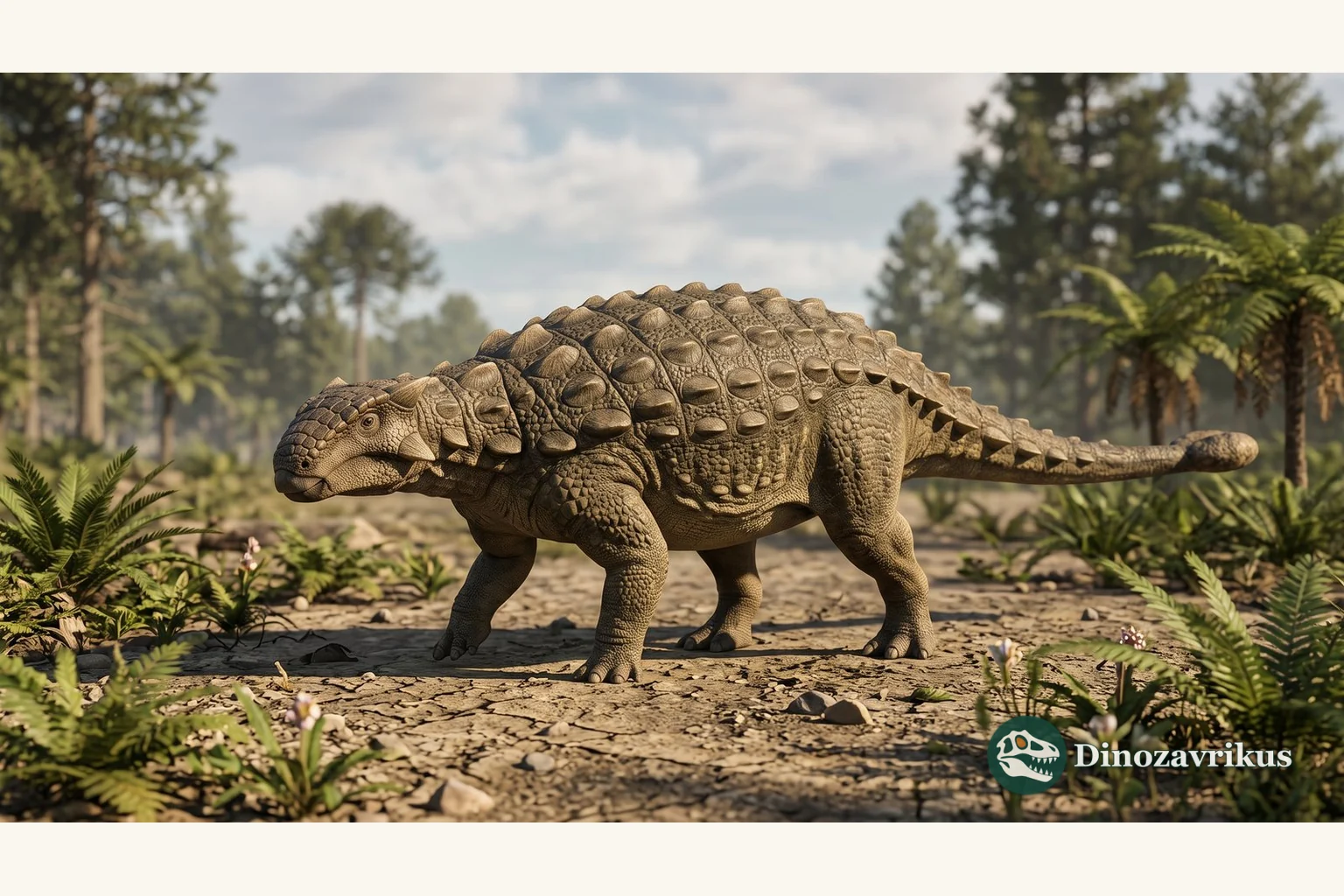 Illustrative reconstruction of Crichtonpelta in a Cretaceous landscape of northeastern China