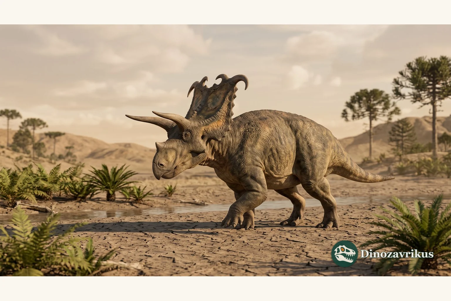 Illustrative reconstruction of Crittendenceratops in a Campanian landscape of Arizona