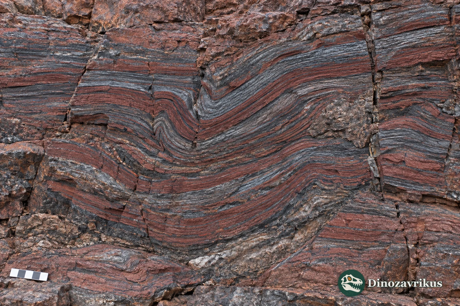 Folded banded iron formation of Cryogenian age