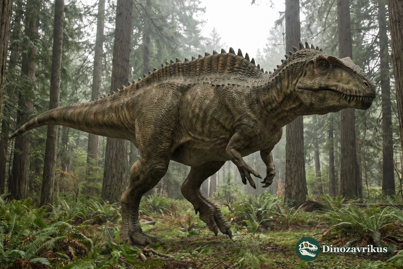 Acrocanthosaurus with tall neural spines along its back