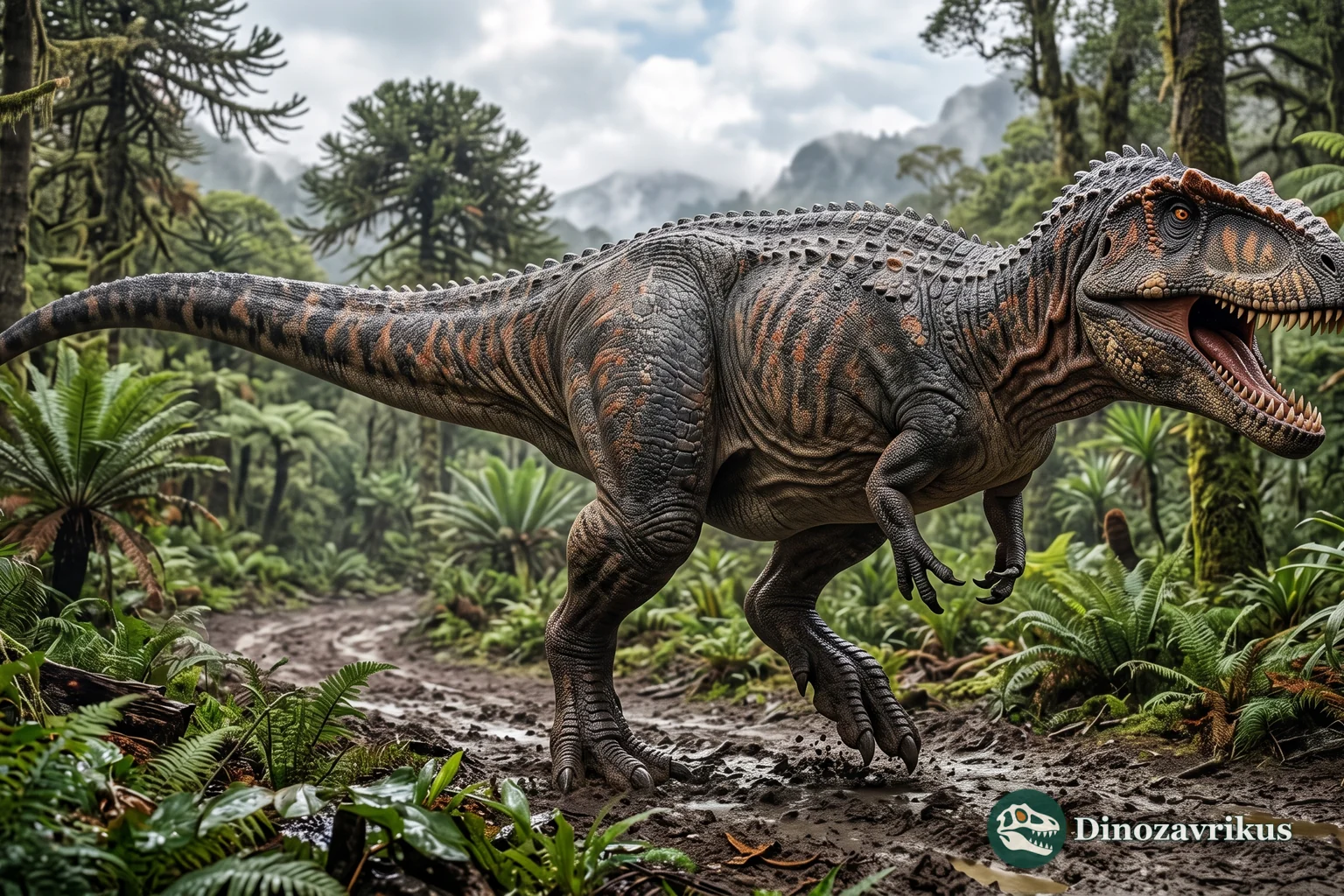 Giganotosaurus reconstructed in Cretaceous Patagonia