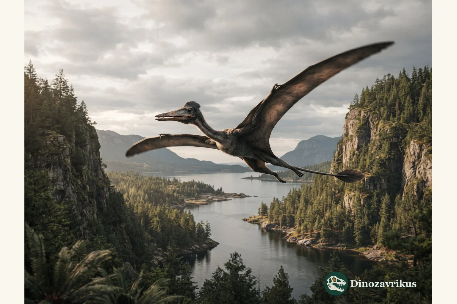 Scientific reconstruction of Darwinopterus in a Jurassic woodland