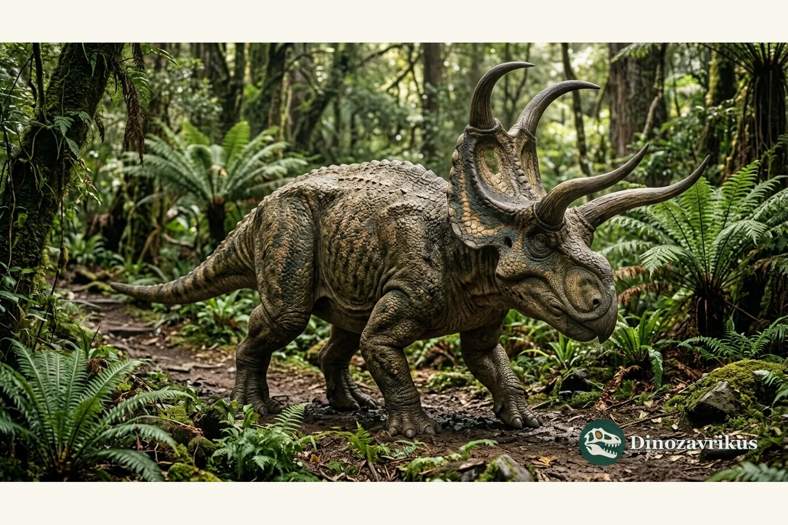 Diabloceratops reconstructed on a Late Cretaceous floodplain in southern Utah