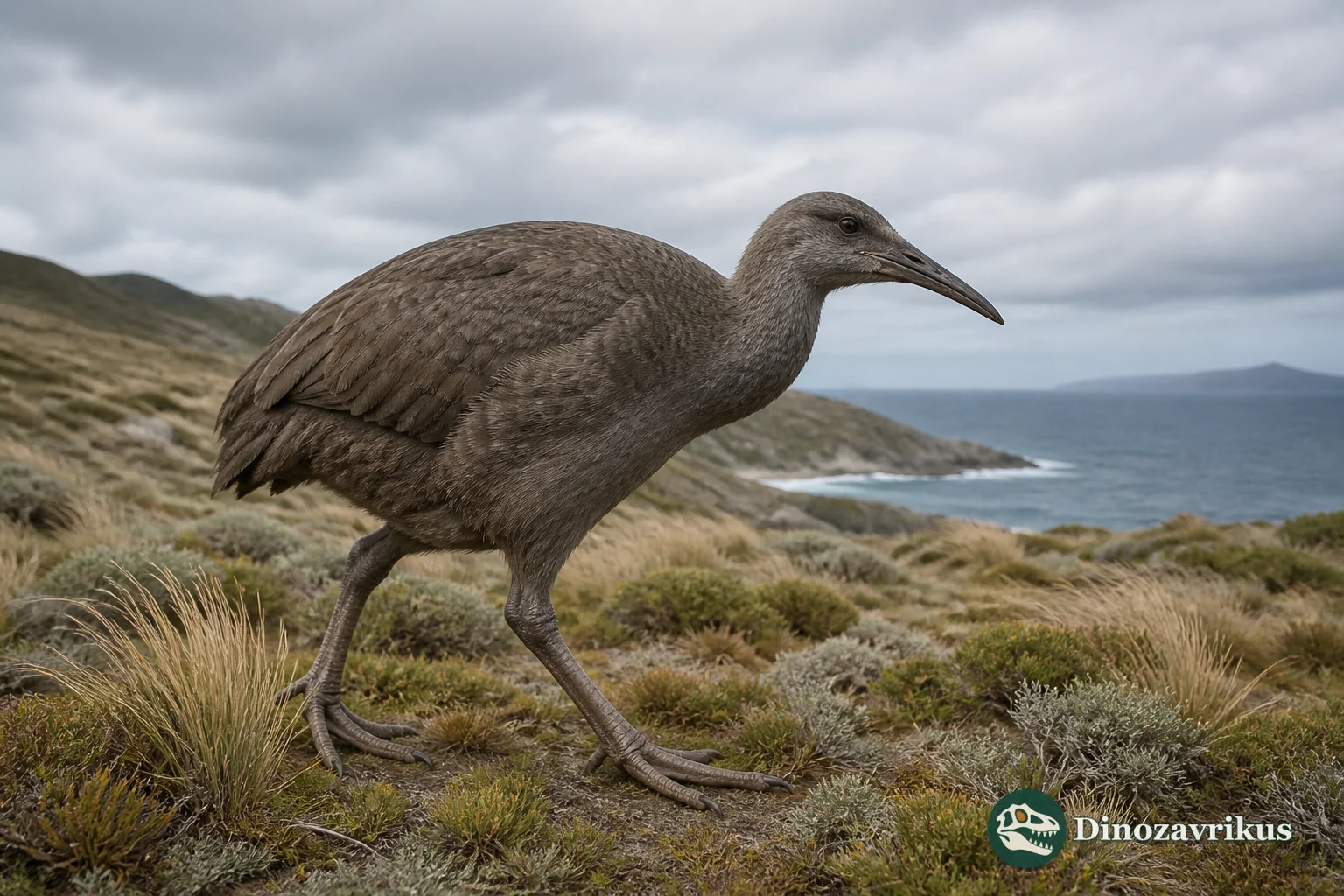 Diaphorapteryx hawkinsi reconstructed foraging on the Chatham Islands before extinction