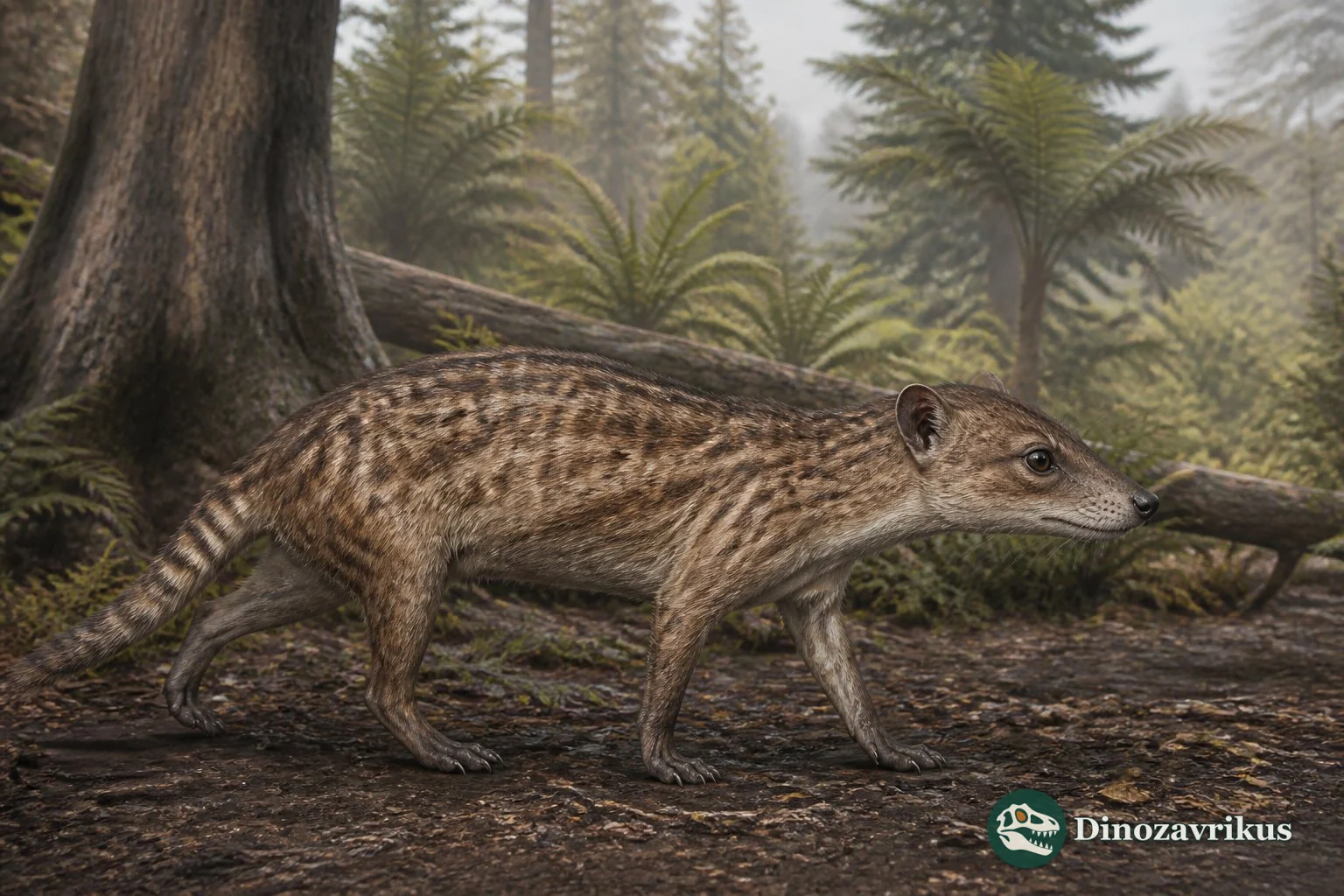 Reconstruction of the terrestrial viverravid Didymictis in a Paleocene woodland