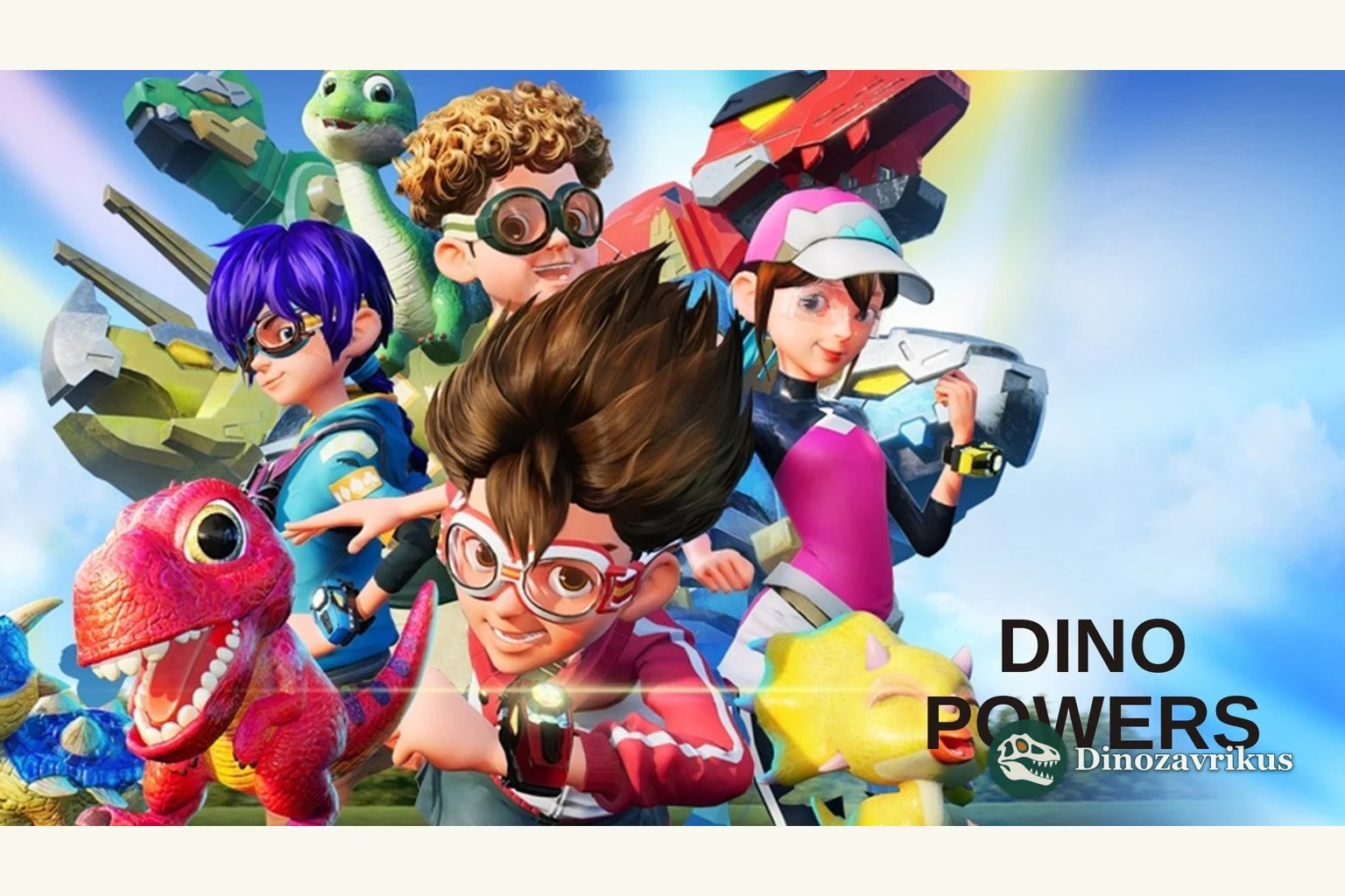 Original poster art for the animated series Dino Powers