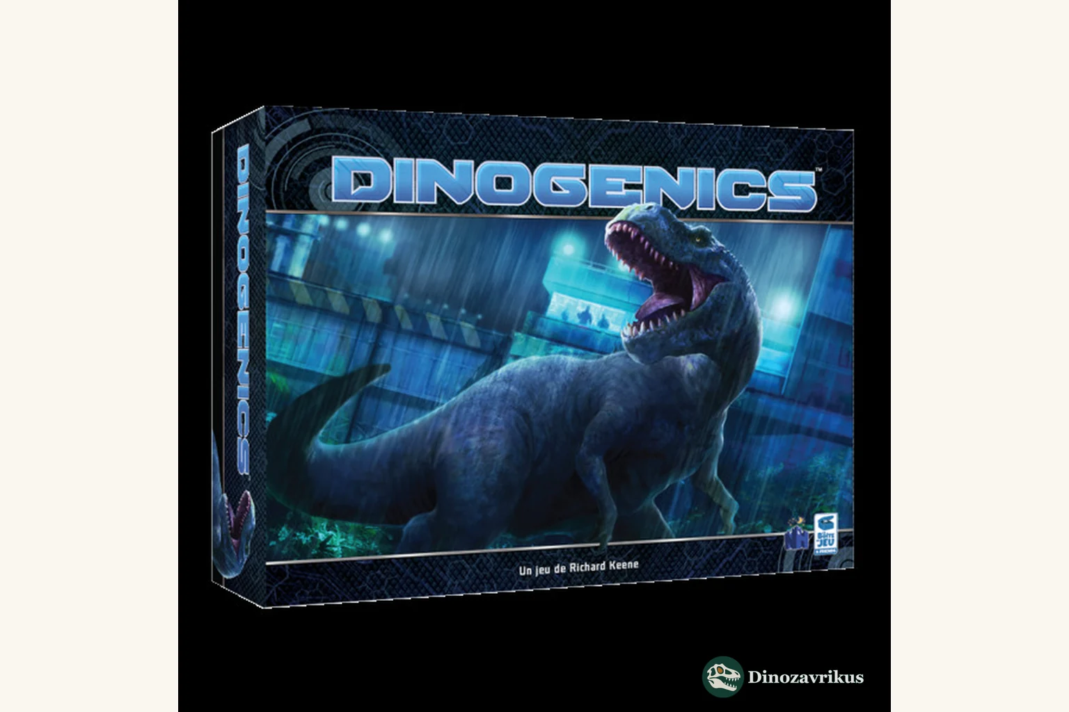 English box art for the board game DinoGenics