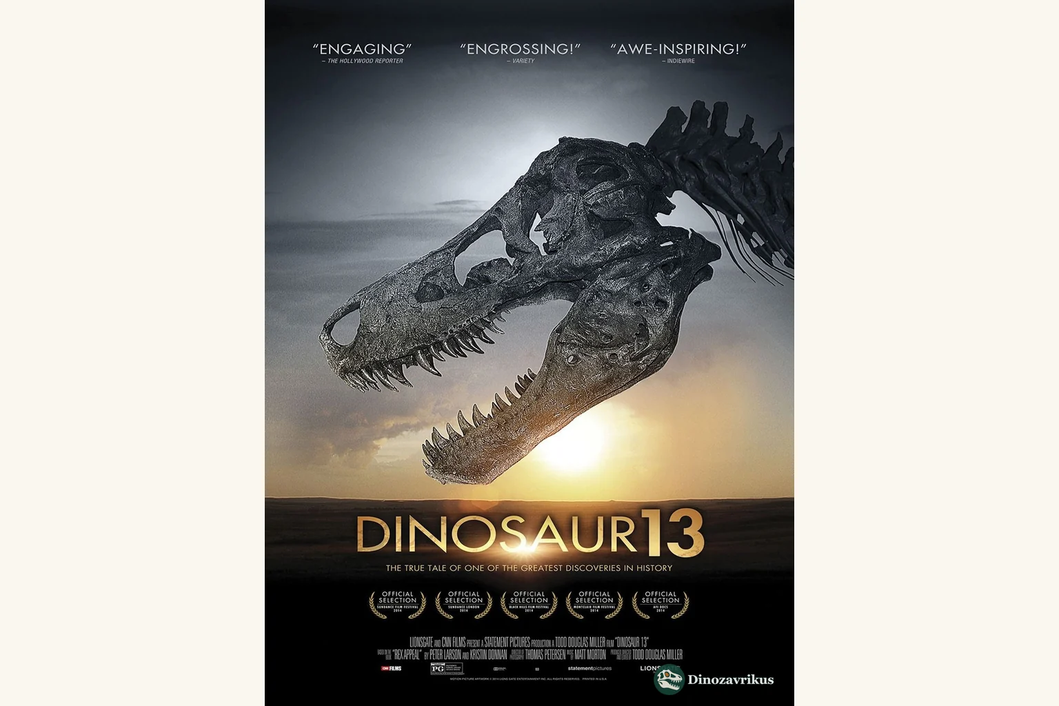 Poster artwork for the 2014 documentary Dinosaur 13