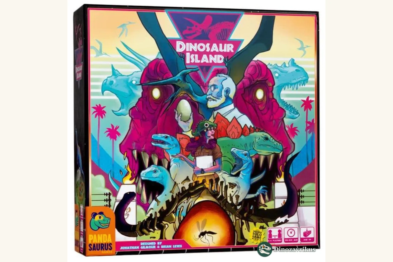 English box art for the board game Dinosaur Island