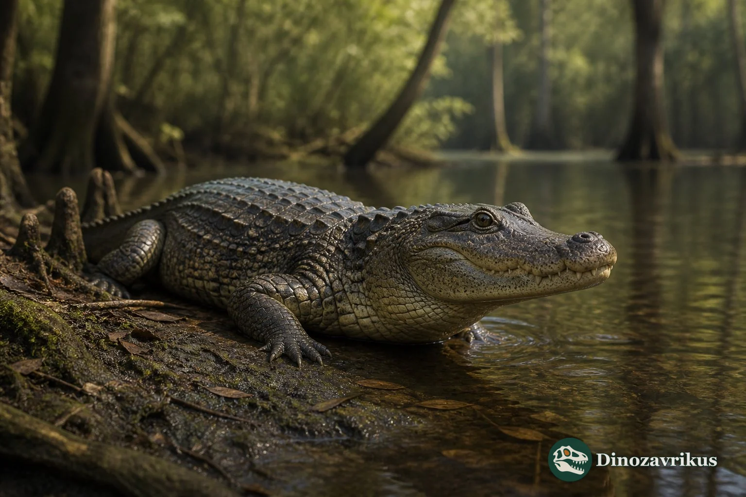 Diplocynodon beside a Paleogene European lake margin