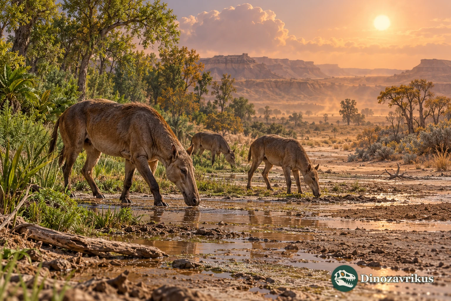 Artistic reconstruction of an early Eocene Wyoming floodplain during the PETM warming event