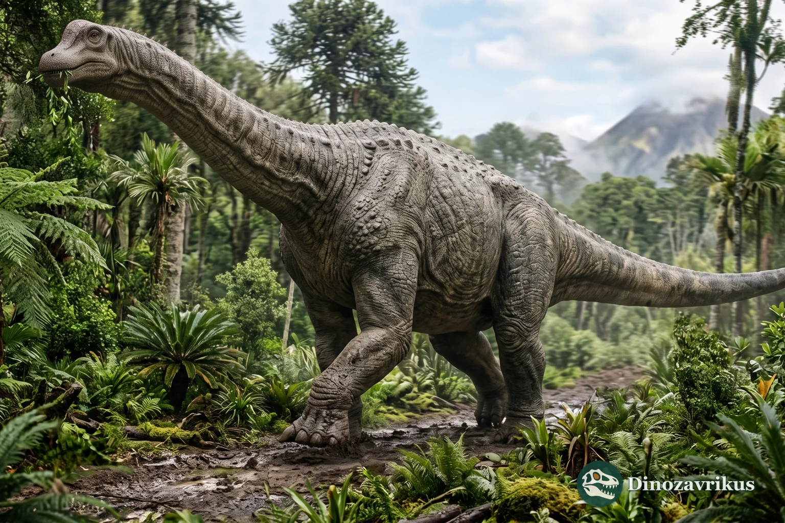 Reconstruction of Dreadnoughtus on a Late Cretaceous Patagonian floodplain
