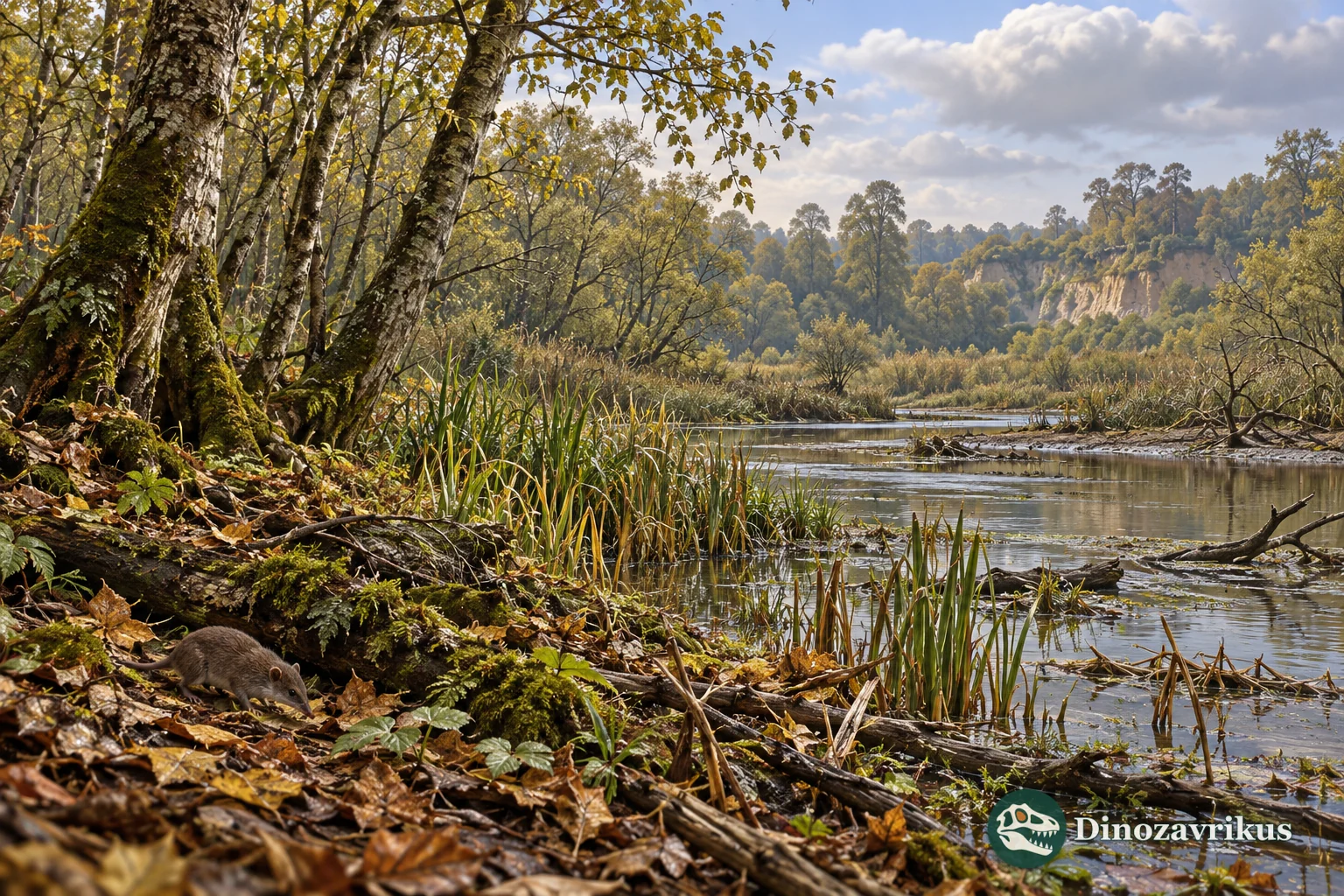 Illustrative river-margin landscape of the early Middle Pleistocene