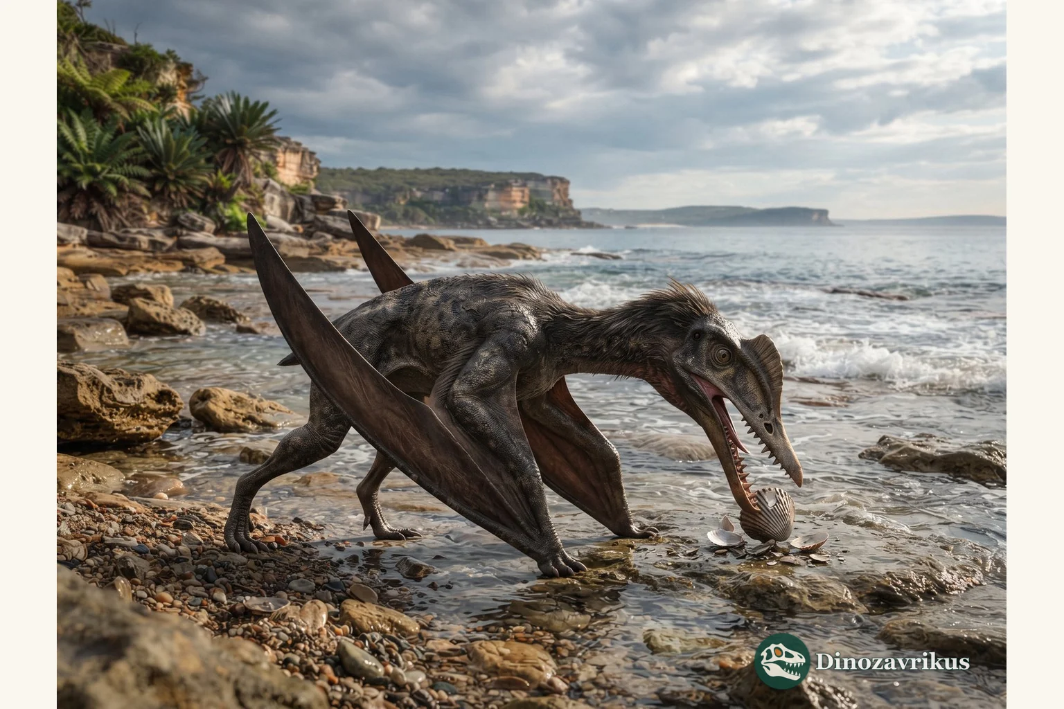 Dsungaripterus feeding along an Early Cretaceous lake shore