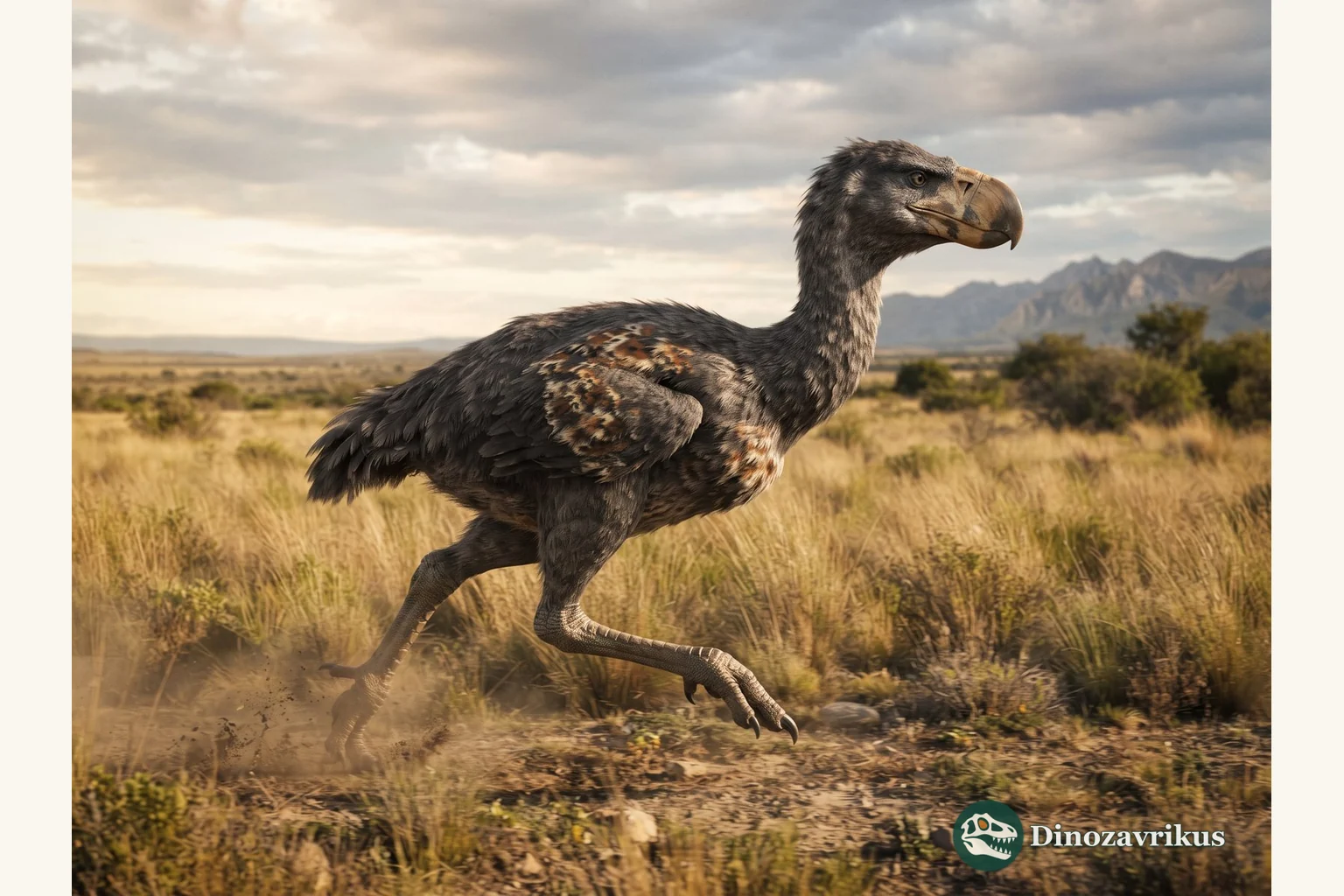 Large phorusrhacid reconstructed on open South American ground