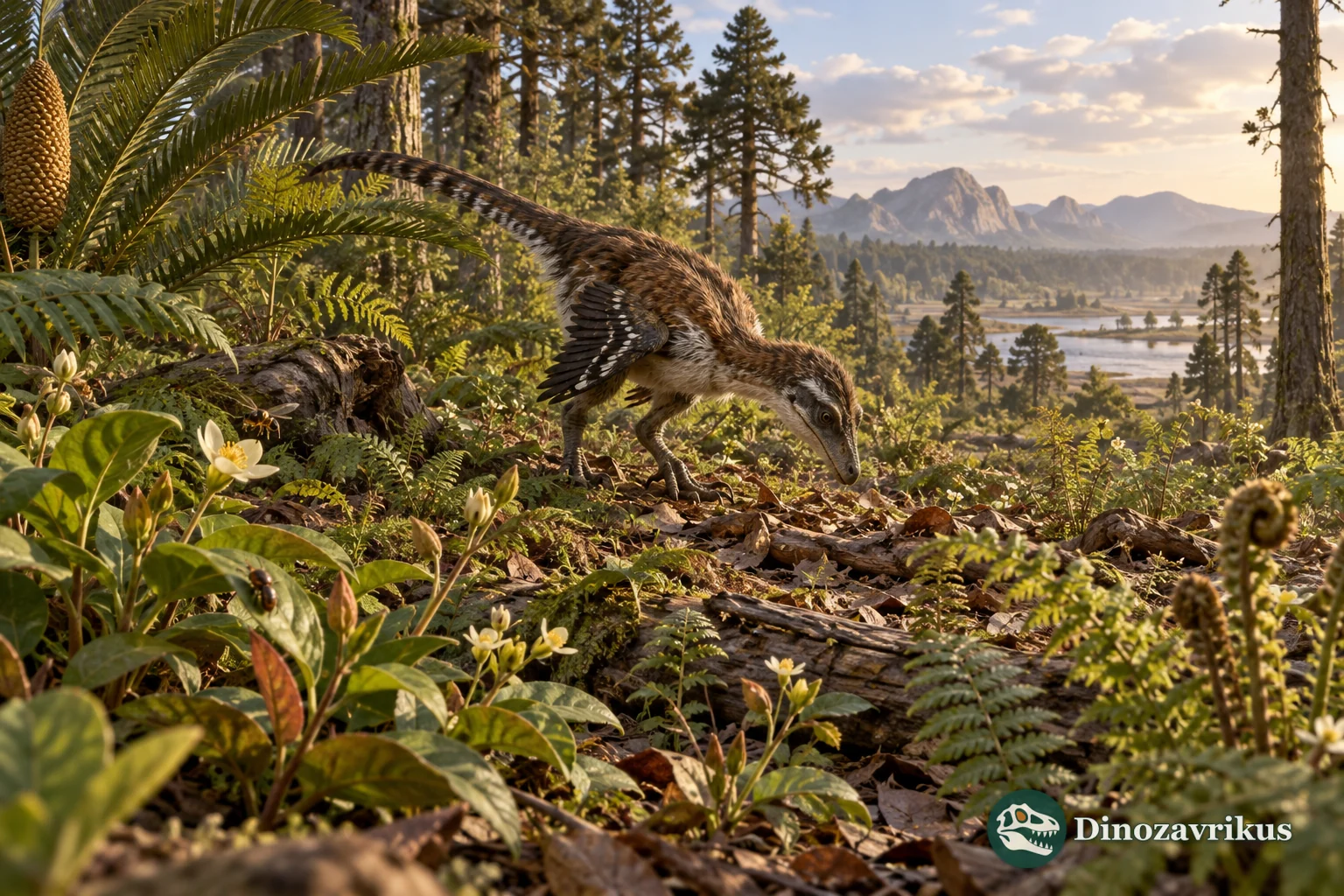 Early Cretaceous forest combining conifers, ferns and early flowering plants