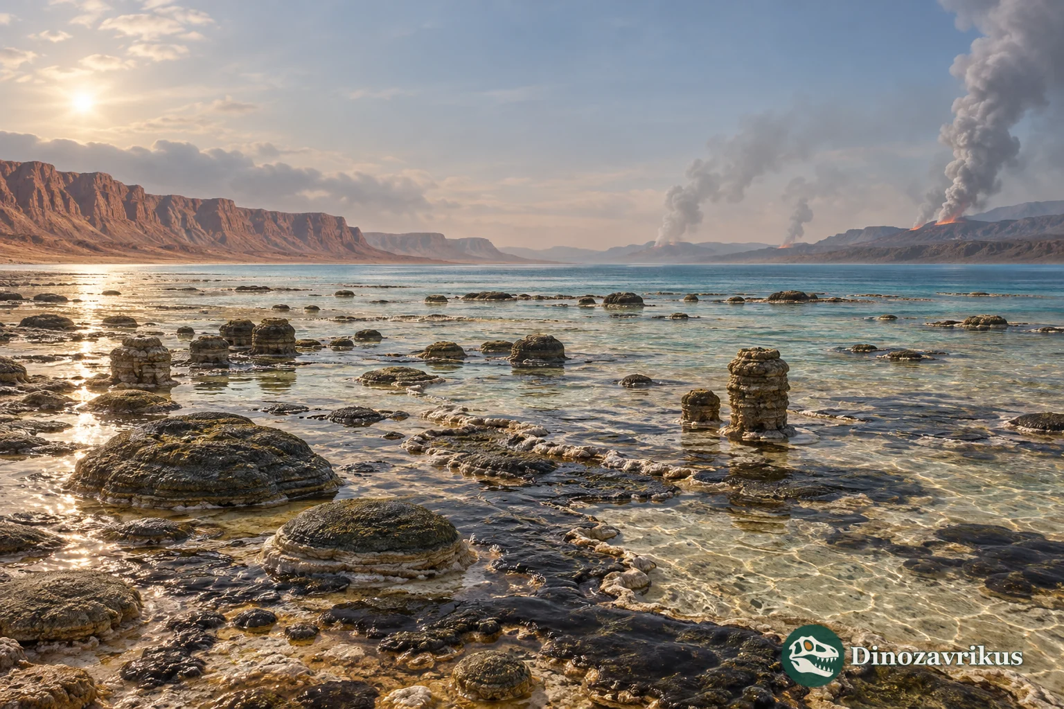 Stromatolite shallows beside Ectasian rifted coasts
