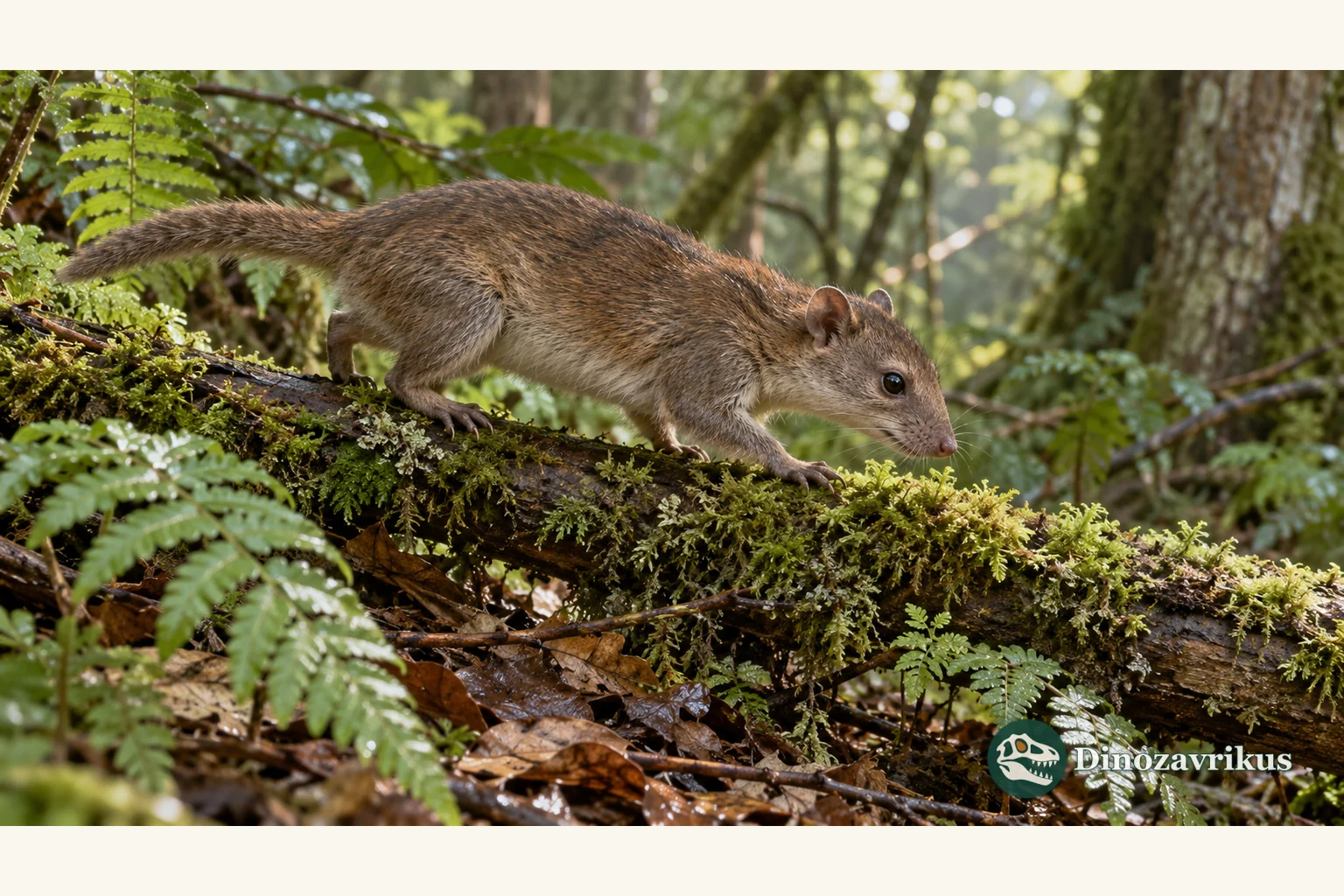 Artistic reconstruction of a small generalized multituberculate in a Paleocene woodland