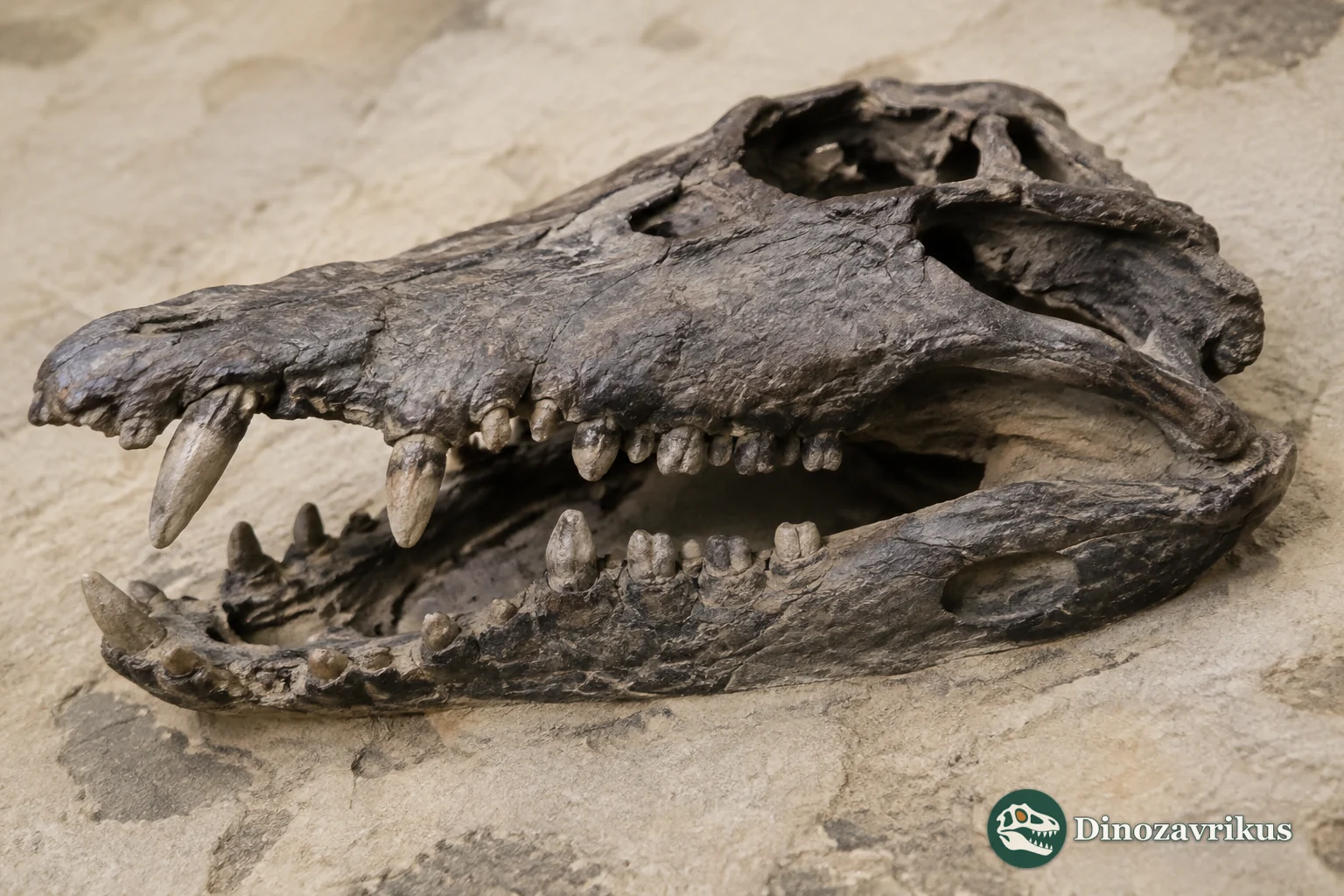 Edentosuchus reconstructed beside a Lower Cretaceous river in the Tugulu region
