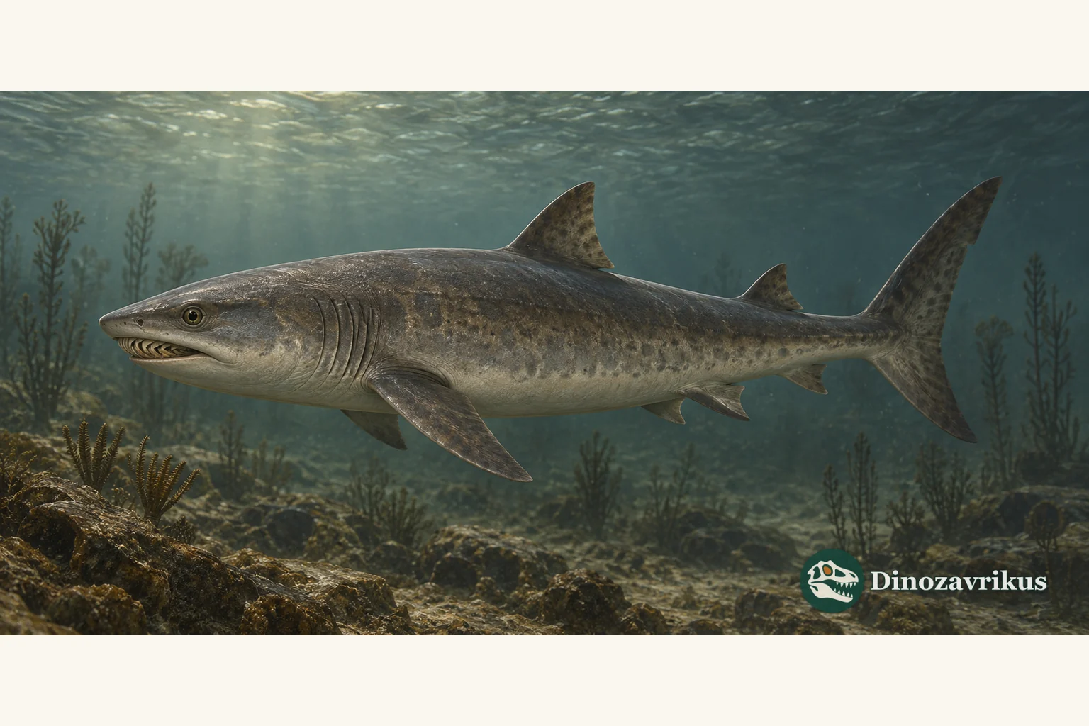 Conservative artistic reconstruction of Edestus, a Carboniferous eugeneodontiform fish
