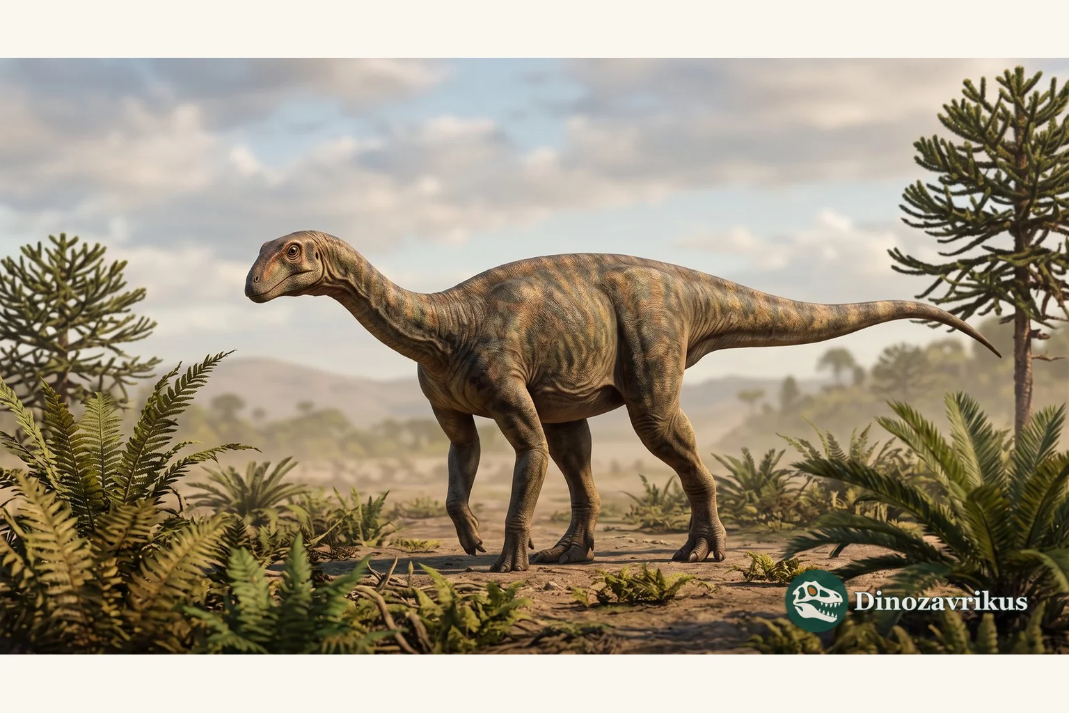 Illustrative reconstruction of Efraasia, a Late Triassic sauropodomorph in a German floodplain setting