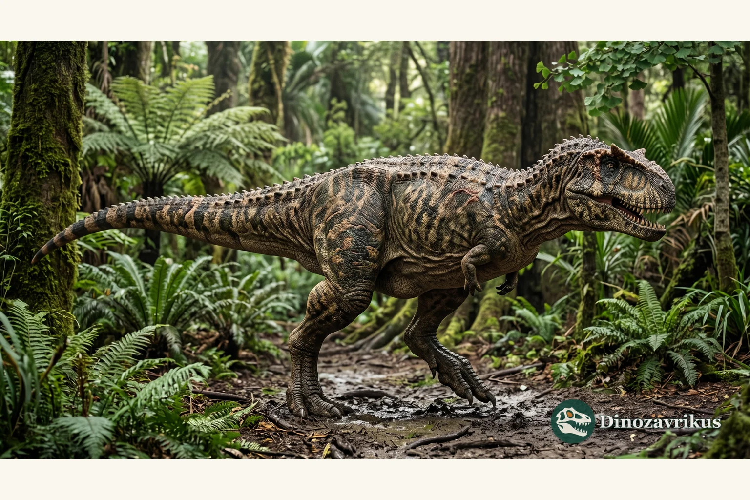 Ekrixinatosaurus reconstructed in a river valley of Cretaceous Patagonia