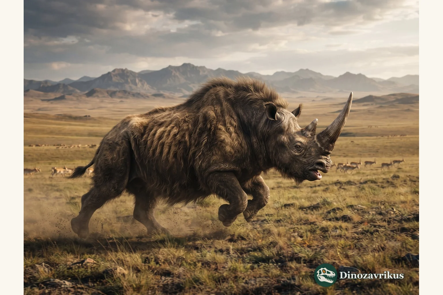 Elasmotherium sibiricum reconstructed on the Pleistocene Eurasian steppe