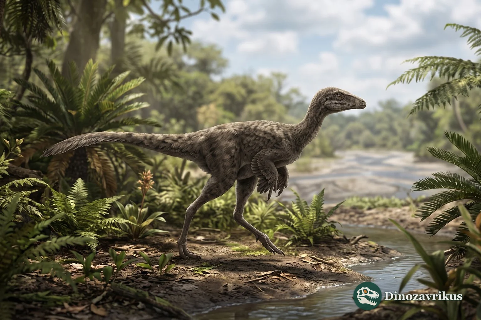 Feathered reconstruction of Elopteryx in Late Cretaceous Romania