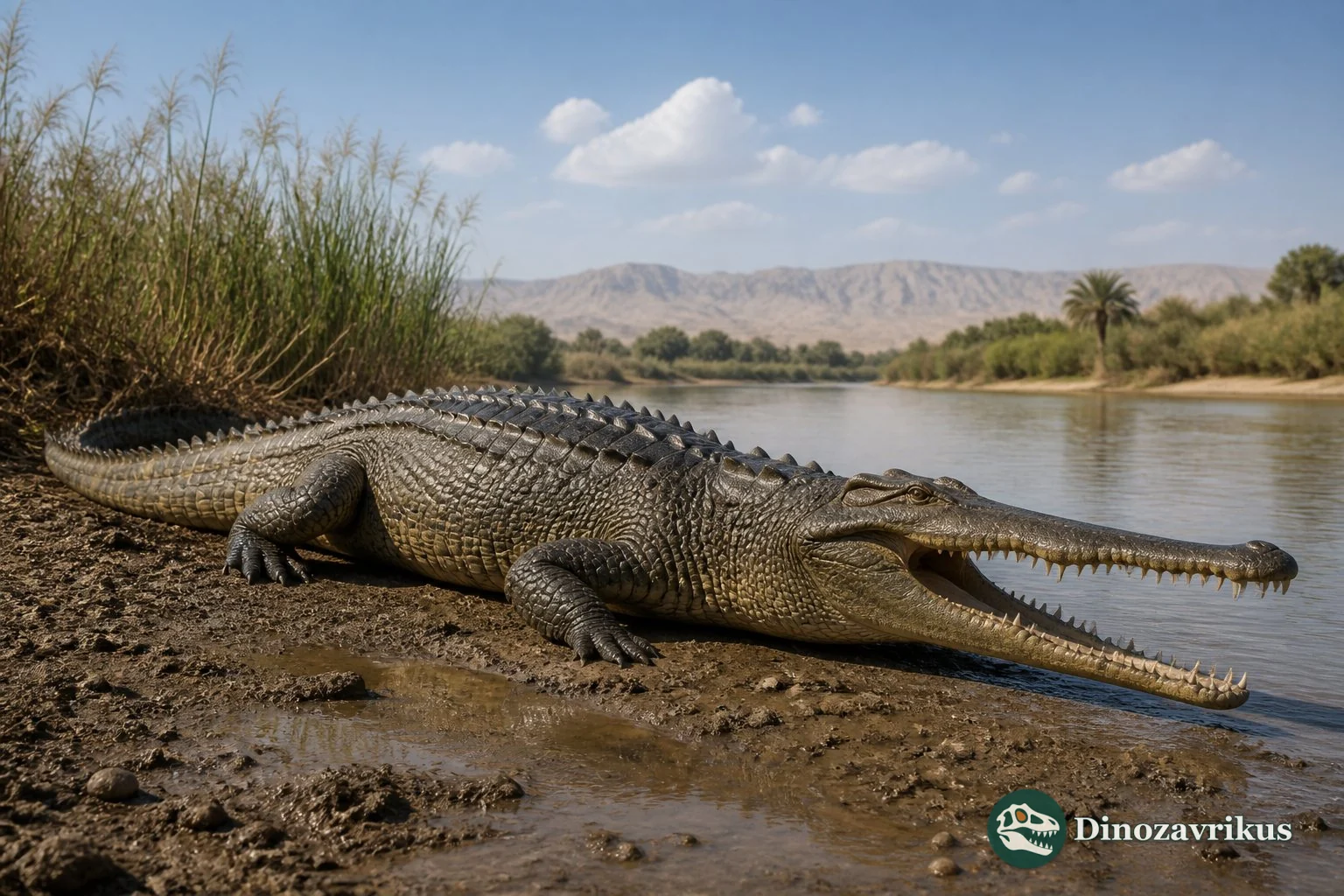 Elosuchus reconstructed along a Cretaceous river margin in North Africa