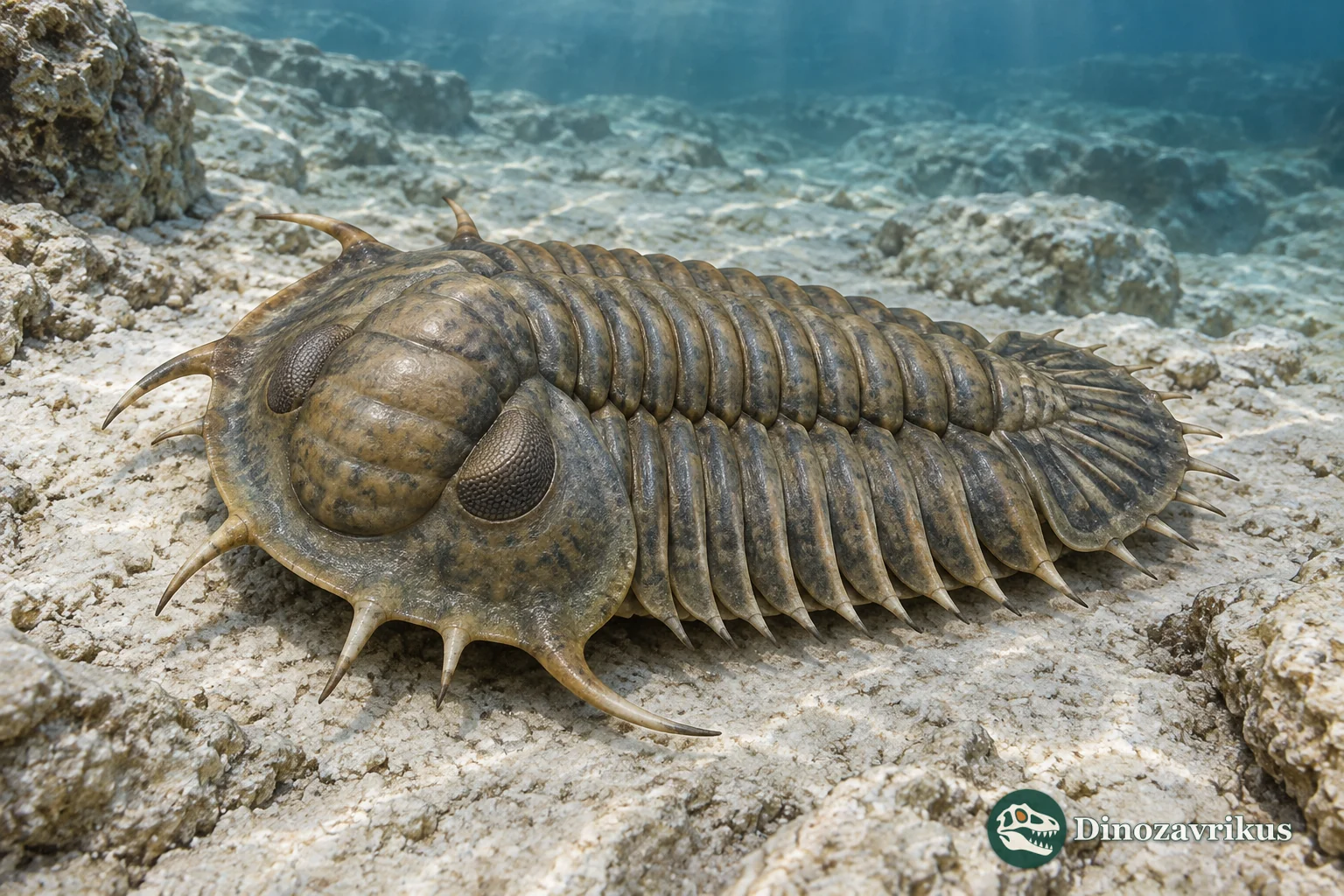 Late Cambrian Elvinia trilobite reconstructed on a carbonate shelf