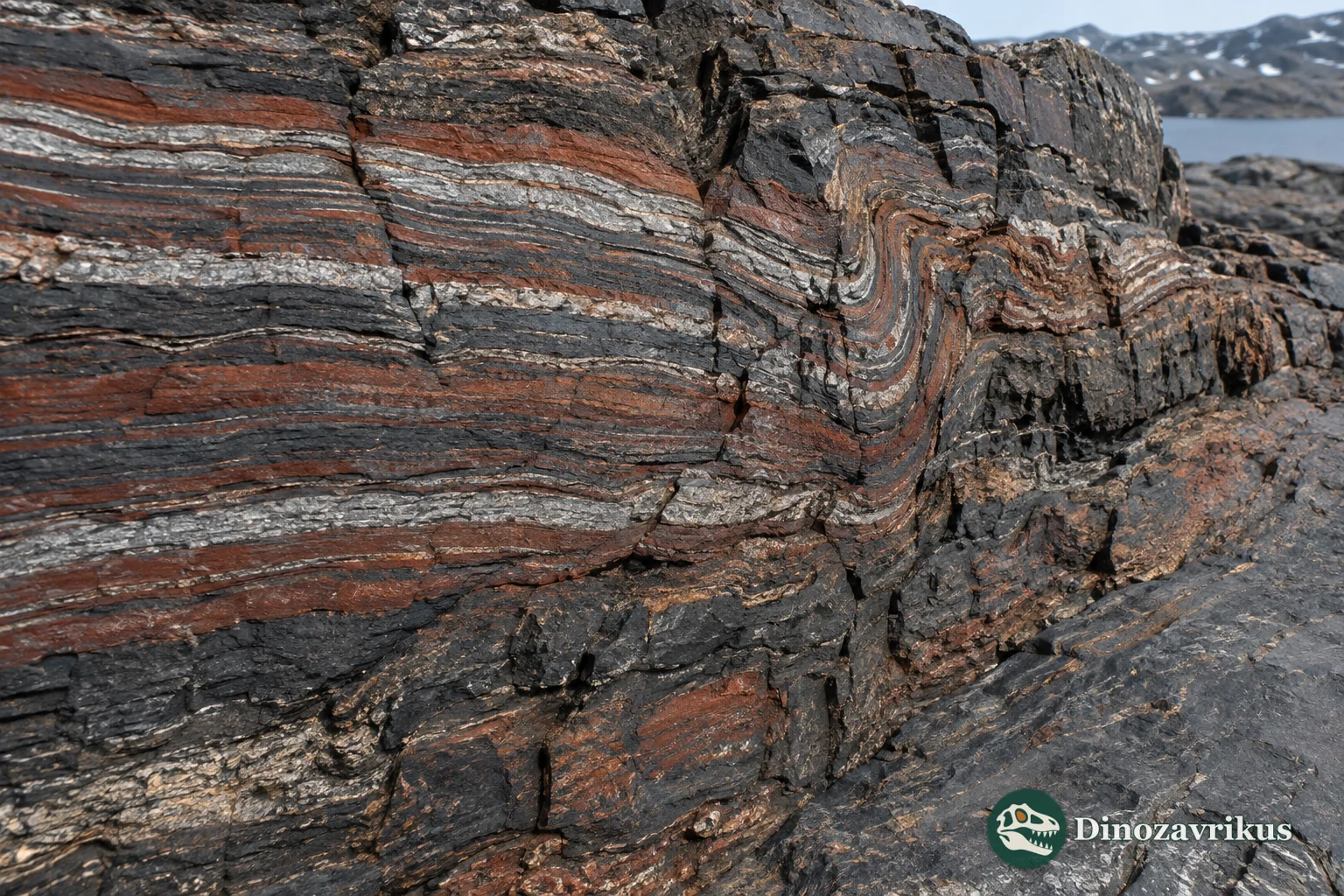 Folded Eoarchean banded iron formation at Isua