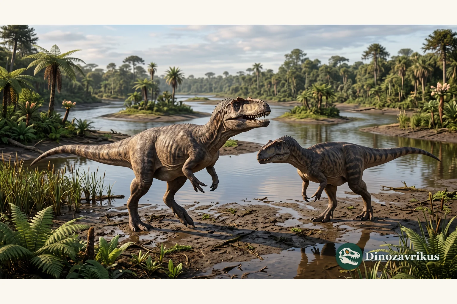 Eocarcharia reconstructed in the Early Cretaceous river landscape of Niger