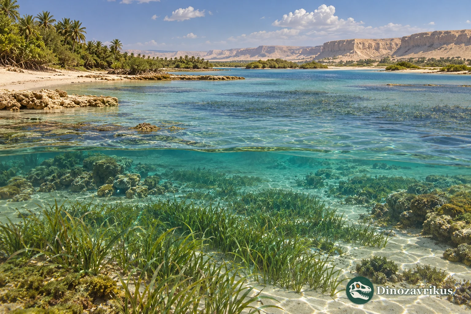 Artistic reconstruction of a shallow Eocene coastal lagoon