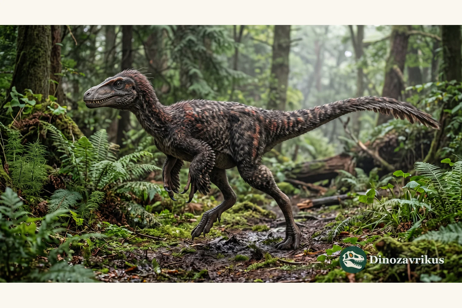 Illustrative reconstruction of Eotyrannus in the Early Cretaceous Wessex landscape
