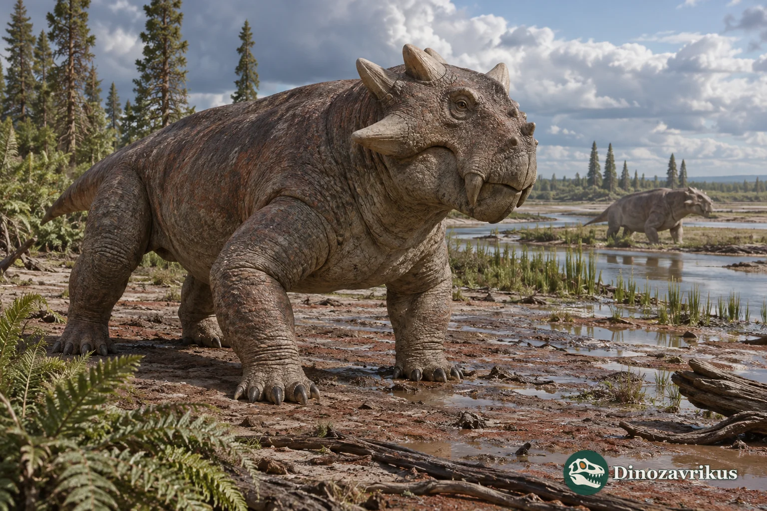 Estemmenosuchus in a Middle Permian Ural floodplain