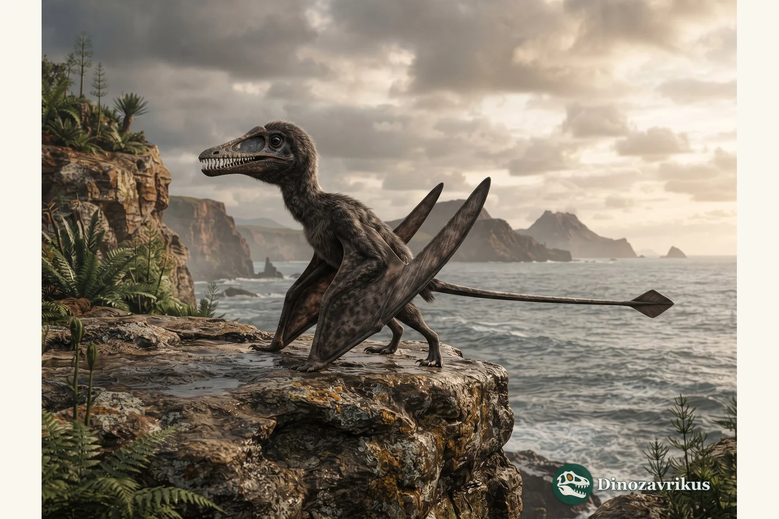 Eudimorphodon reconstructed above a Late Triassic shore in northern Italy