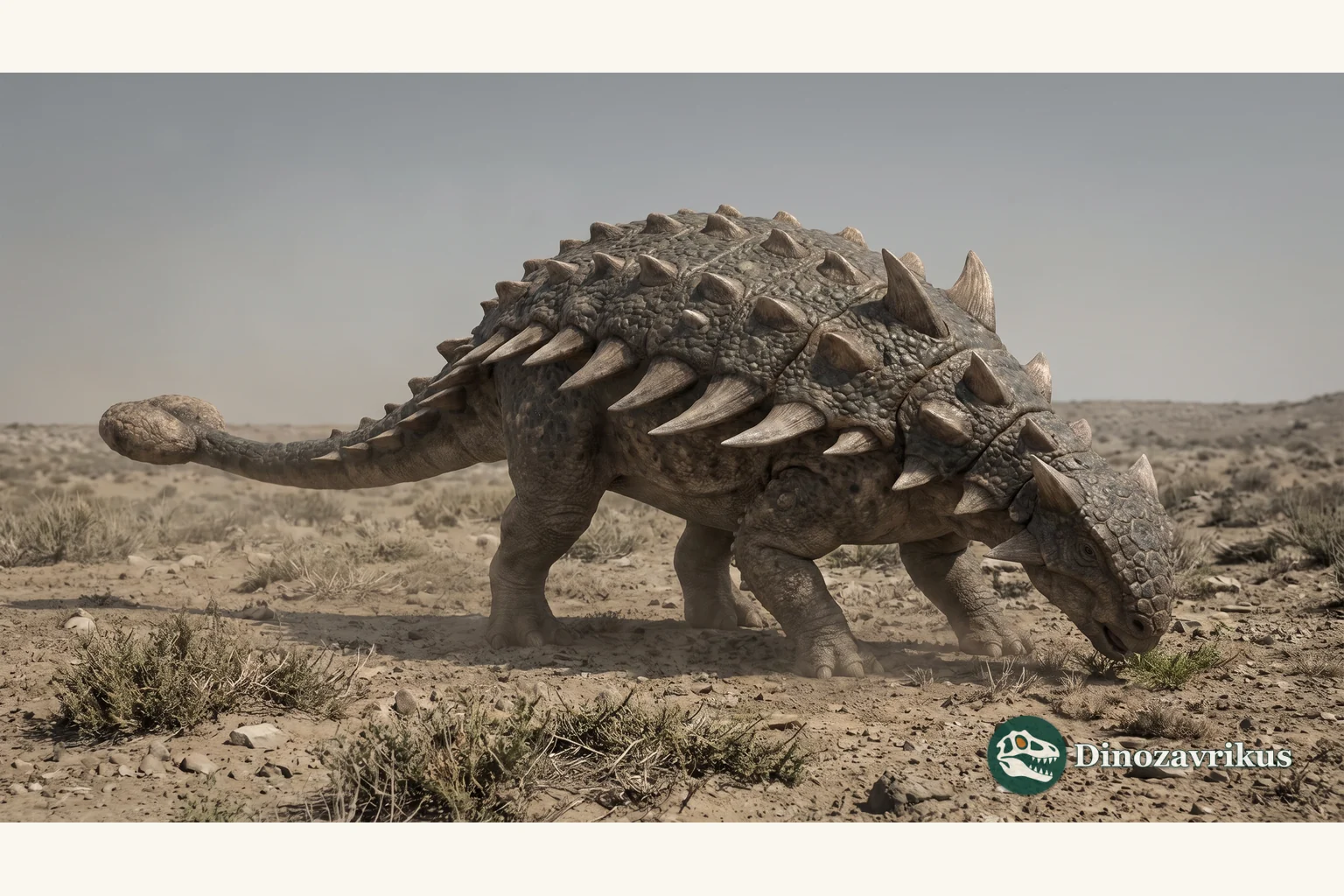 Illustrative reconstruction of Euoplocephalus in a Late Cretaceous landscape