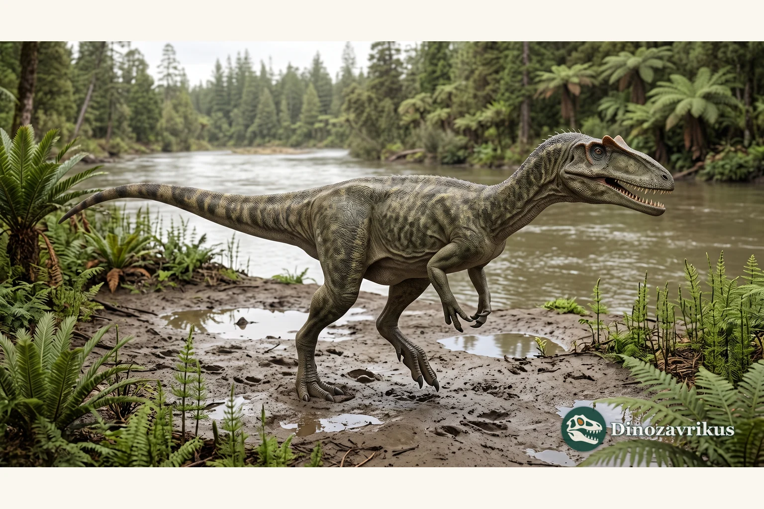 Eustreptospondylus reconstructed in a Middle Jurassic coastal setting