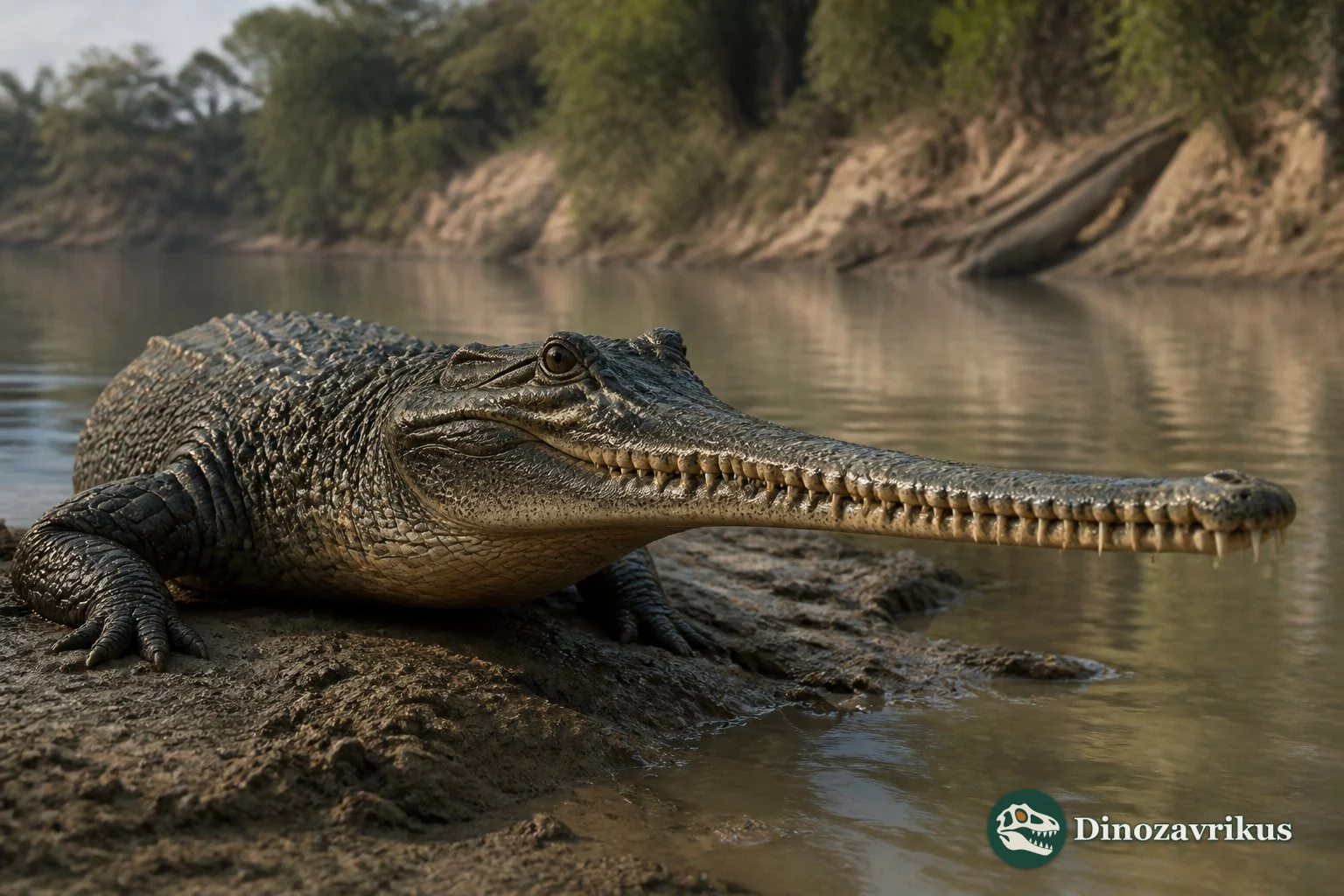 Euthecodon reconstructed in an Early Miocene African river channel