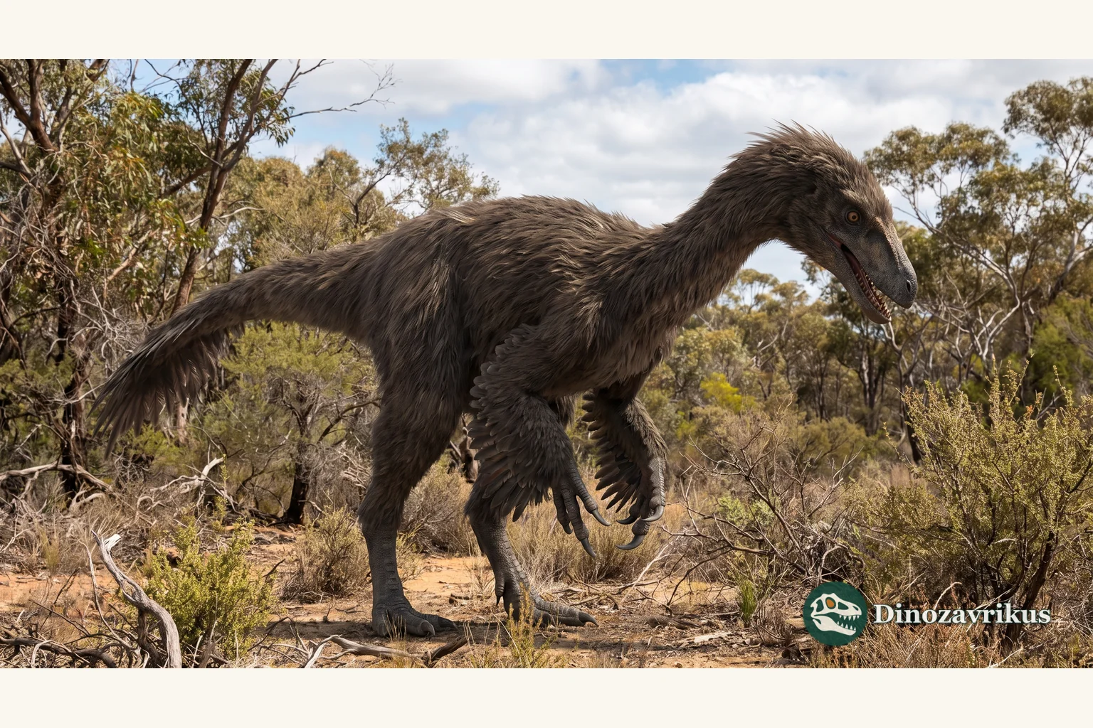 Illustrative reconstruction of Falcarius in an Early Cretaceous Utah habitat